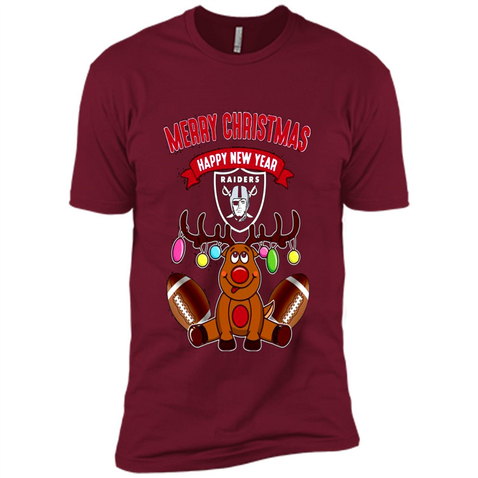 Oakland Raiders NFL Reindeer Funny Merry Christmas And Happy New Year