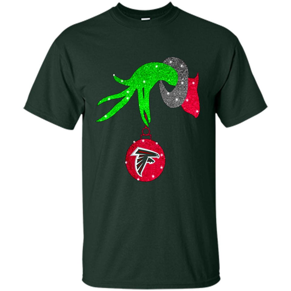 GRINCH HAND HOLDING ATLANTA FALCONS GLITTER CHRISTMAS PINGPONG