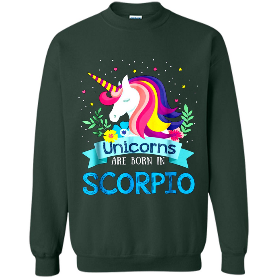 Unicorns are born in Scorpio Birthday Rainbow Gift Ladies Custom