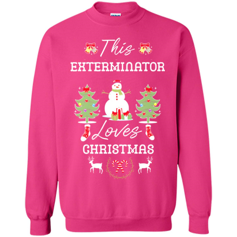 This Exterminator Loves Christmas Tree Shirt with Snowman