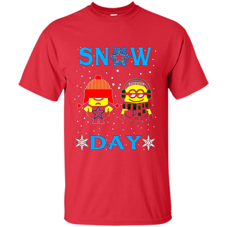 Snow Day Shirt For Dallas Cowboys Vs Minion Fans pingpong