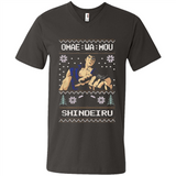 Omae Wa Mou Shindeiru Ugly Christmas Sweater - Men's V-Neck