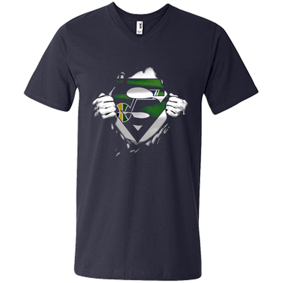 Utah Jazz And Superman Fans - Men's V-Neck