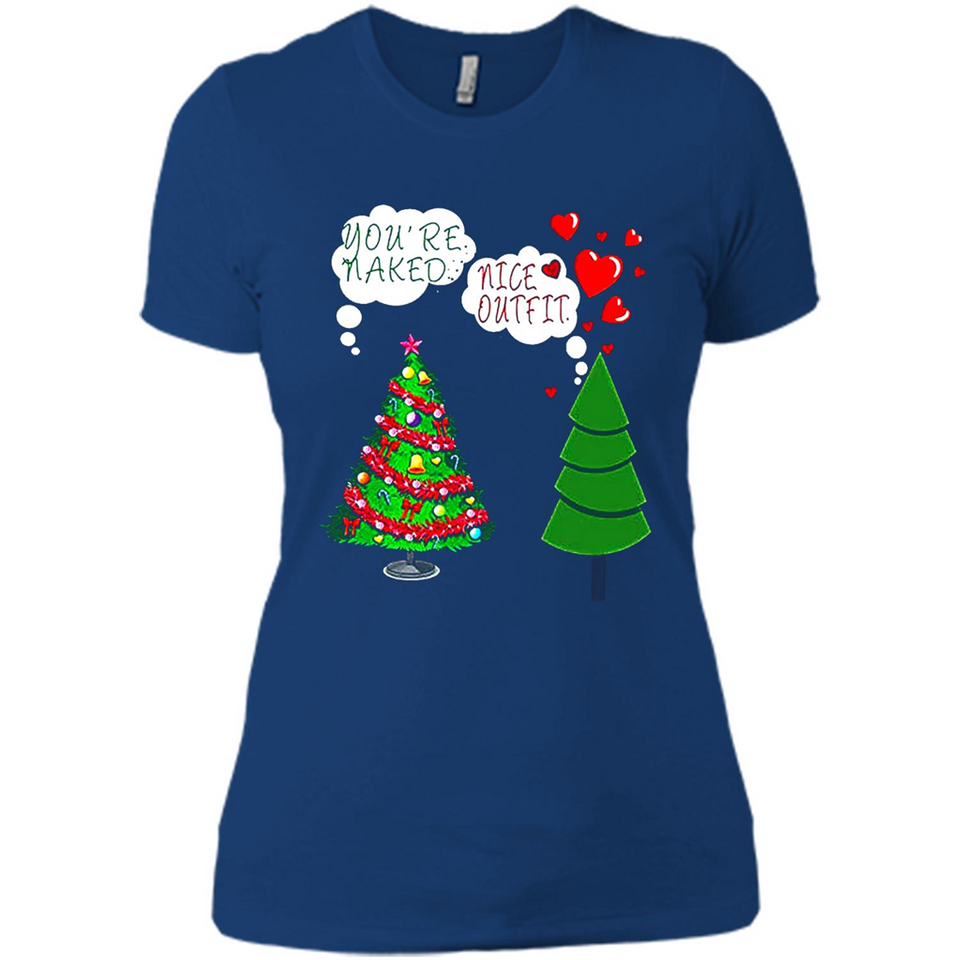 Fir Loves Christmas Tree Funny Undecorated Joke - Ladies' Boyfriend T-Shirt
