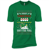 Merry Christmas Shitter Full Christmas Tree Snowman Sweater PINGPONG - Premium Short Sleeve T-Shirt