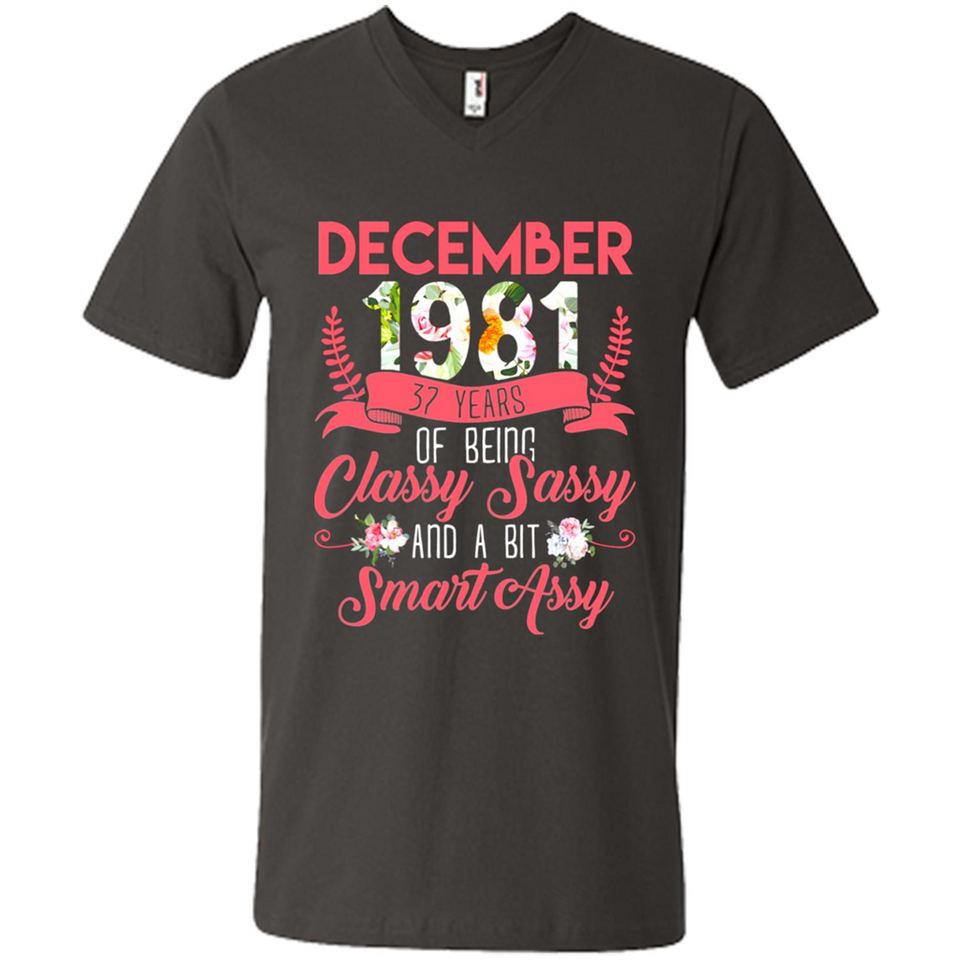 December 1981 37 Years Of Being Classy Sassy - Men's V-Neck