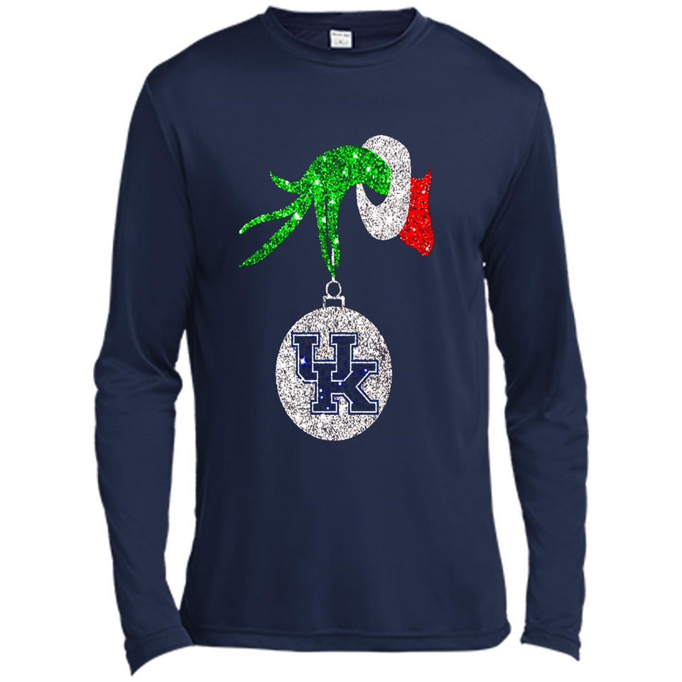 Amazing shirt Kentucky Wildcats Glitter Grinch Monogram Ornament Christmas Gift - Canvas Long Sleeve T-Shirt
