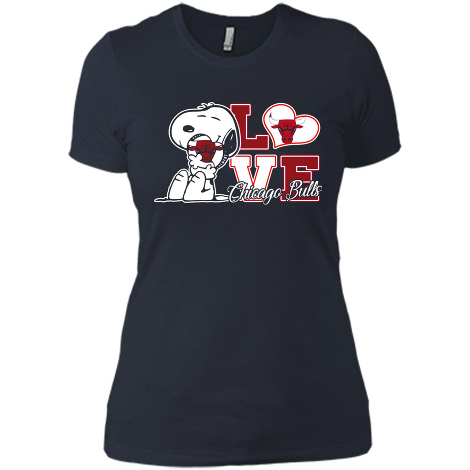 Snoopy loves NBA Chicago Bulls - Ladies' Boyfriend T-Shirt