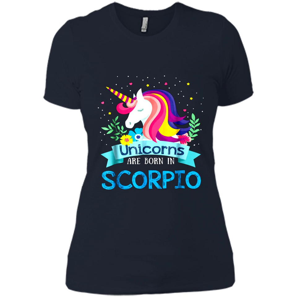 Unicorns are born in Scorpio Birthday Rainbow Gift Ladies Custom