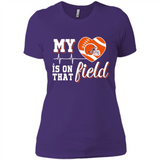 Cleveland Browns Football My Heart is on that Field - Ladies' Boyfriend T-Shirt
