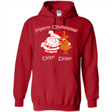 Christmas T-Shirt Santa And Reindeer Dilly Dilly - Hoodie