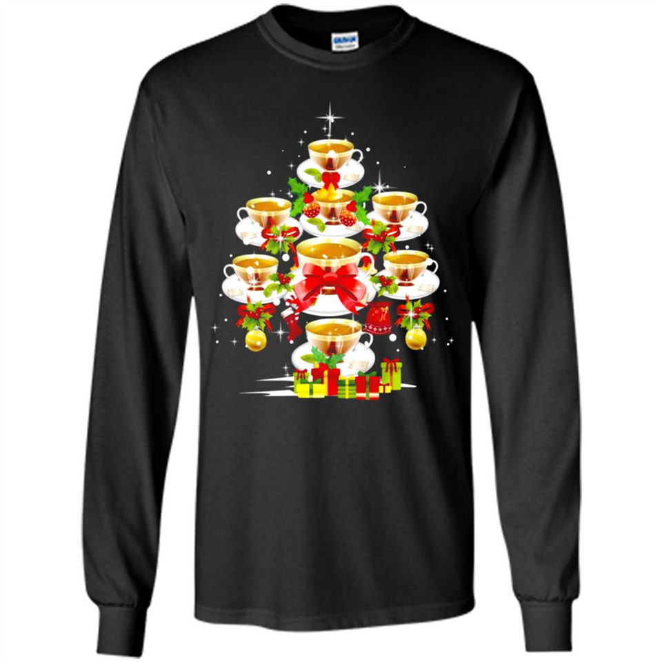Tea Christmas Tree T-shirt Funny Tea Xmas Gift