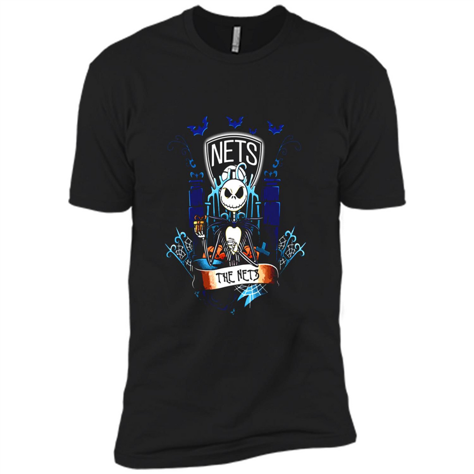 Brooklyn Nets Halloween The Nightmare Before Christmas - Premium Short Sleeve T-Shirt