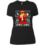 Dabbing Poodle Santa Christmas Holiday Sweatshirt - Ladies' Boyfriend T-Shirt