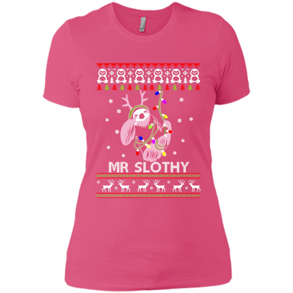 Mr Slothy Christma - Ladies' Boyfriend T-Shirt