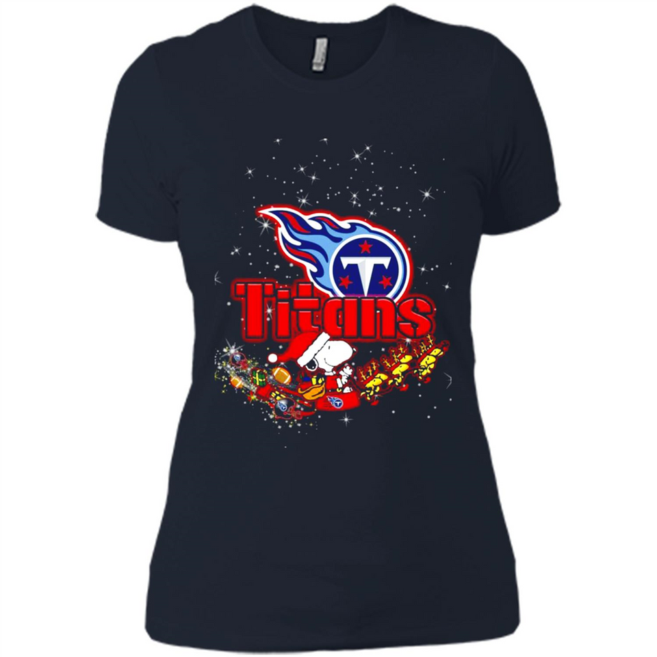 Snoopy Christmas Tennessee Titans - Ladies' Boyfriend T-Shirt