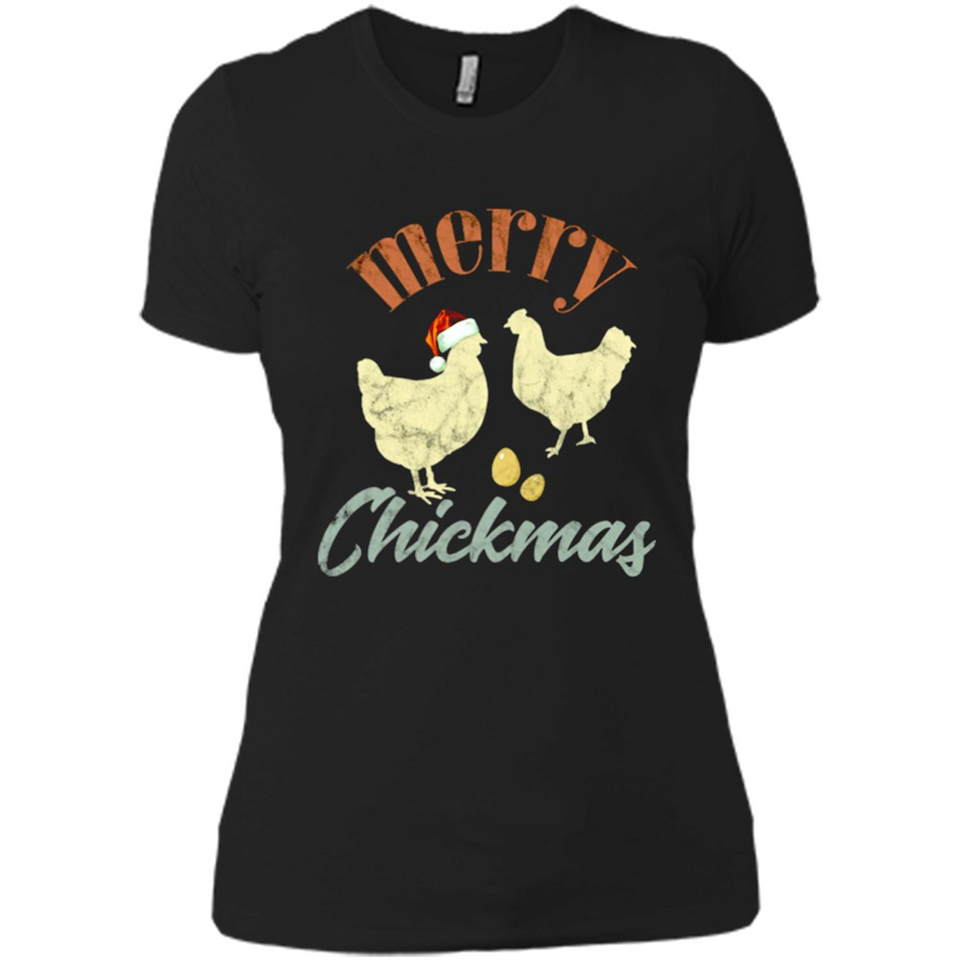 Christmas Chicken Vintage Shirt Funny Santa Hen Farmer Lover - Ladies' Boyfriend T-Shirt