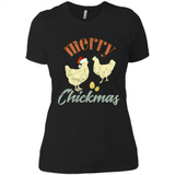 Christmas Chicken Vintage Shirt Funny Santa Hen Farmer Lover - Ladies' Boyfriend T-Shirt