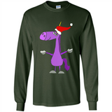Funny Christmas Unicorn in Santa Hat - Long Sleeve T-Shirt