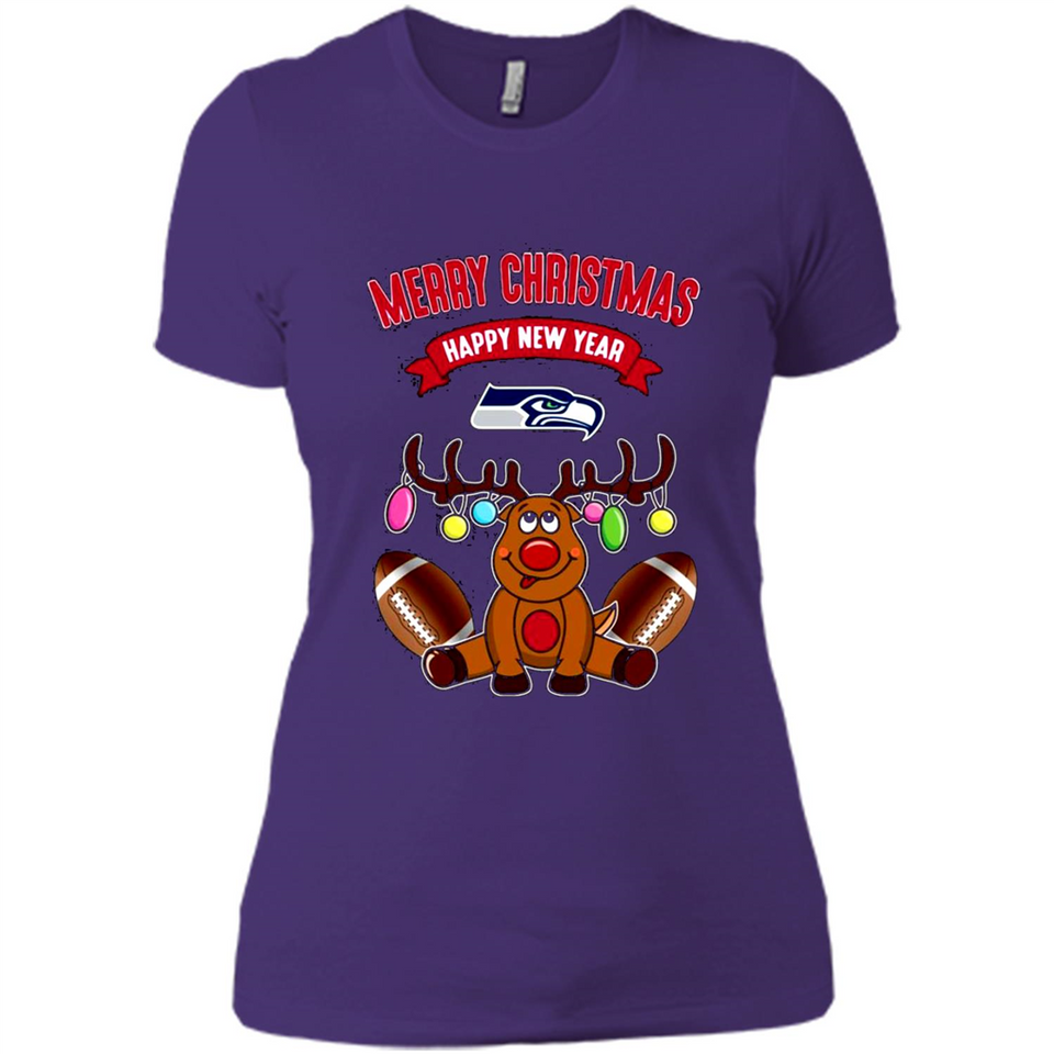 Seattle Seahawks NFL Reindeer Funny Merry Christmas And Happy New Year