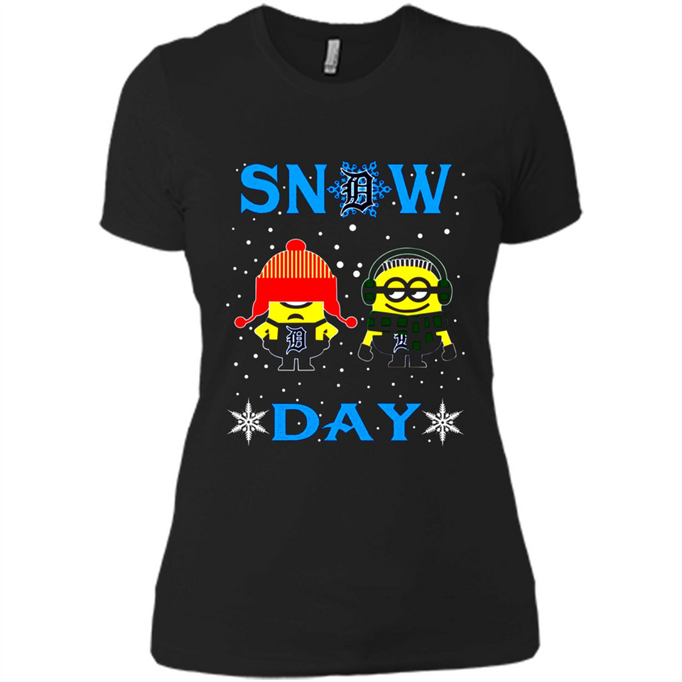 Snow Day Shirt For Detroit Tigers Vs Minion Fans pingpong