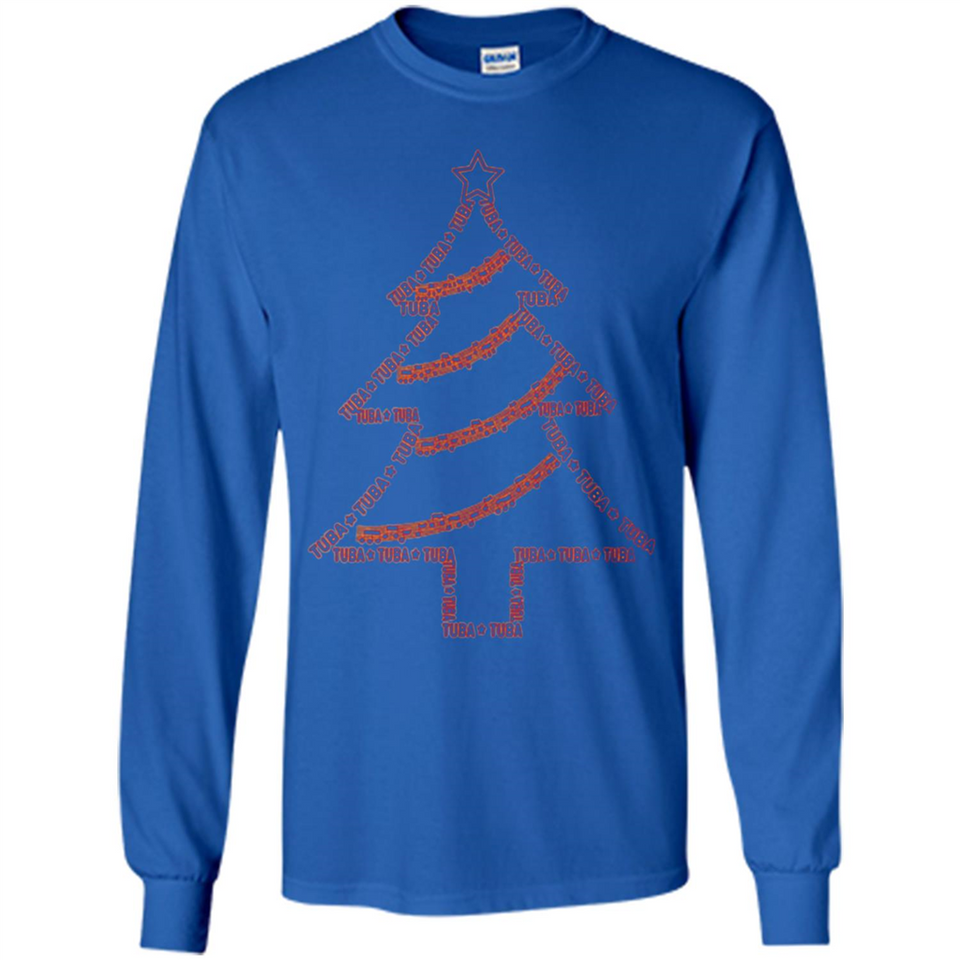 Tuba Text Christmas Tree Musical Instrument Holiday Shirt