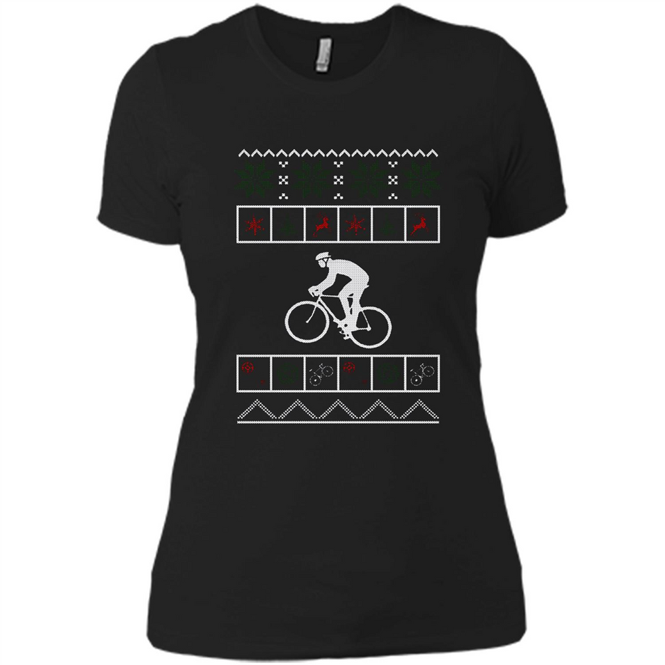 Christmas Ugly Sweater Cycling - Ugly Christmas Sweater - Ladies' Boyfriend T-Shirt
