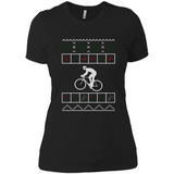 Christmas Ugly Sweater Cycling - Ugly Christmas Sweater - Ladies' Boyfriend T-Shirt