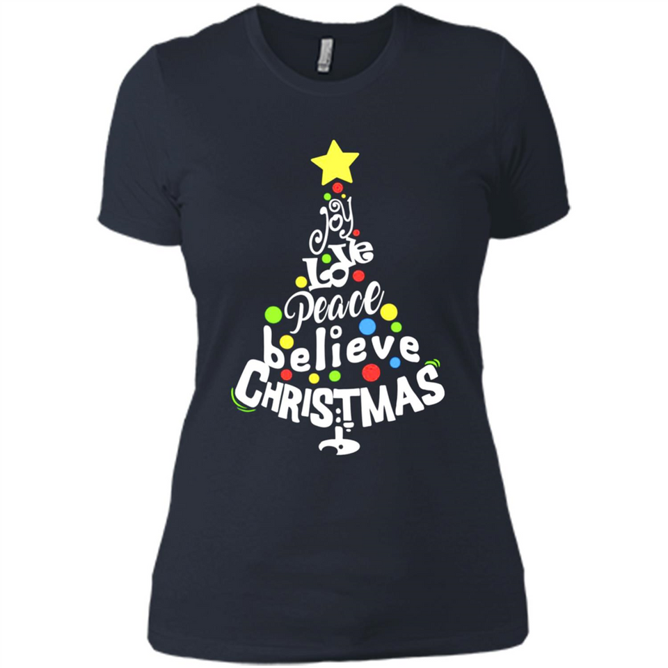 Joy Love Peace Believe Christmas Tree