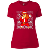Dabbing Poodle Santa Christmas Holiday Sweatshirt - Ladies' Boyfriend T-Shirt
