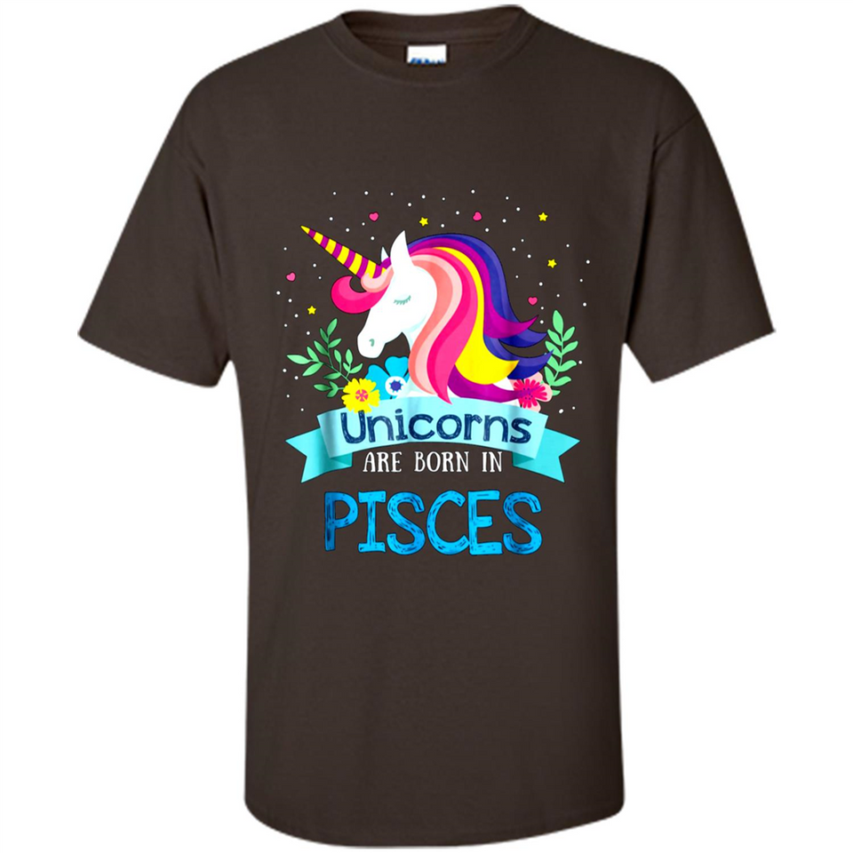 Unicorns are born in Pisces Birthday Rainbow Gift Ladies Custom