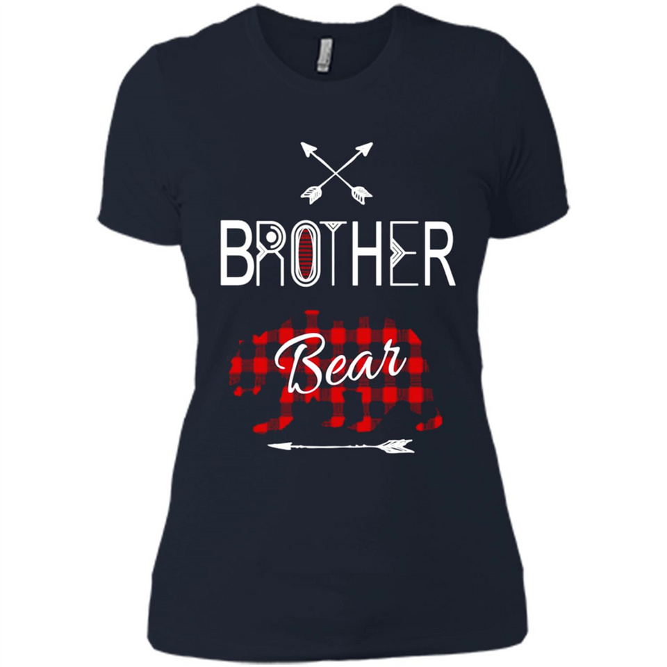 Brother Shirt Buffalo Plaid Family Camping Bear Tee - Ladies' Boyfriend T-Shirt
