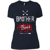 Brother Shirt Buffalo Plaid Family Camping Bear Tee - Ladies' Boyfriend T-Shirt