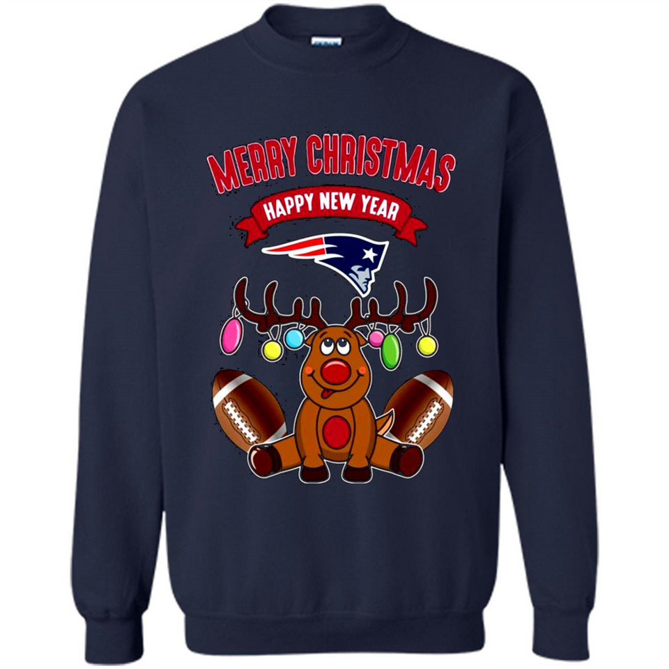 New England Patriots NFL Reindeer Funny Merry Christmas And Happy New Year