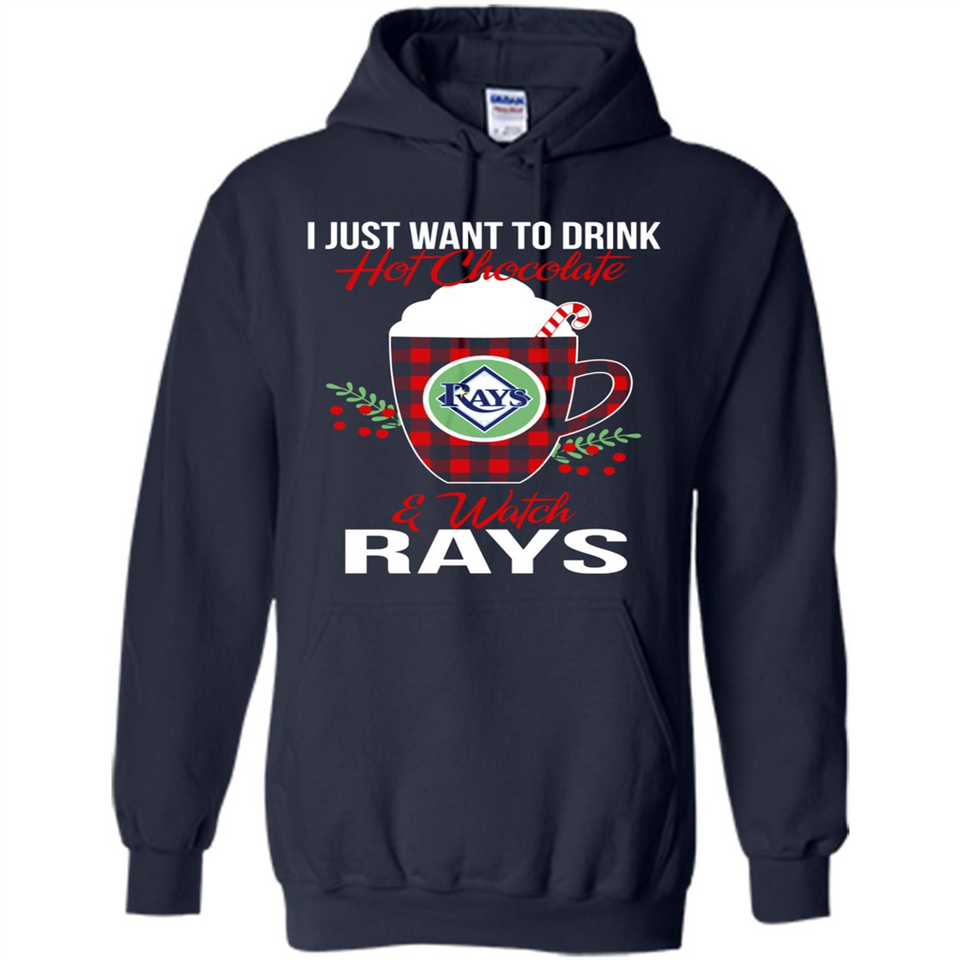 I Just Want To Drink Hot Chocolate & Watch Tampa Bay Rays Ugly Christmas Sweater PINGPONG