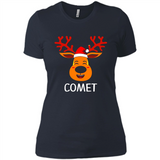 Comet Santa Claus Funny Xmas Holiday T-Shirt - Ladies' Boyfriend T-Shirt