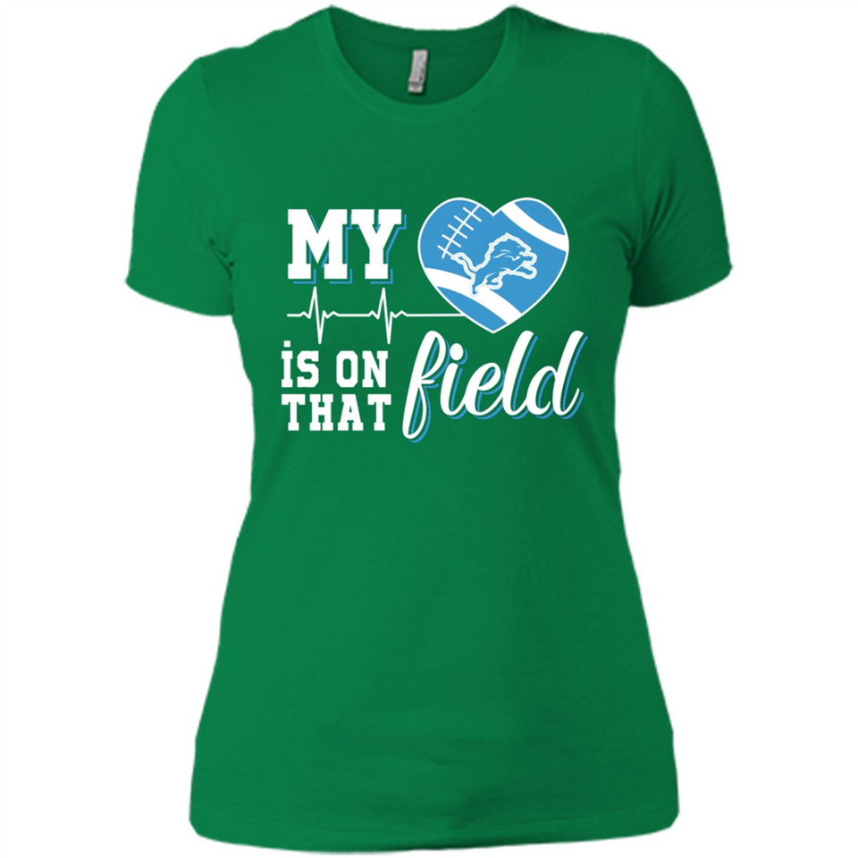 Detroit Lions Football My Heart is on that Field - Ladies' Boyfriend T-Shirt