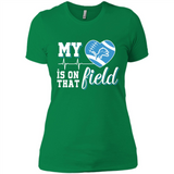 Detroit Lions Football My Heart is on that Field - Ladies' Boyfriend T-Shirt