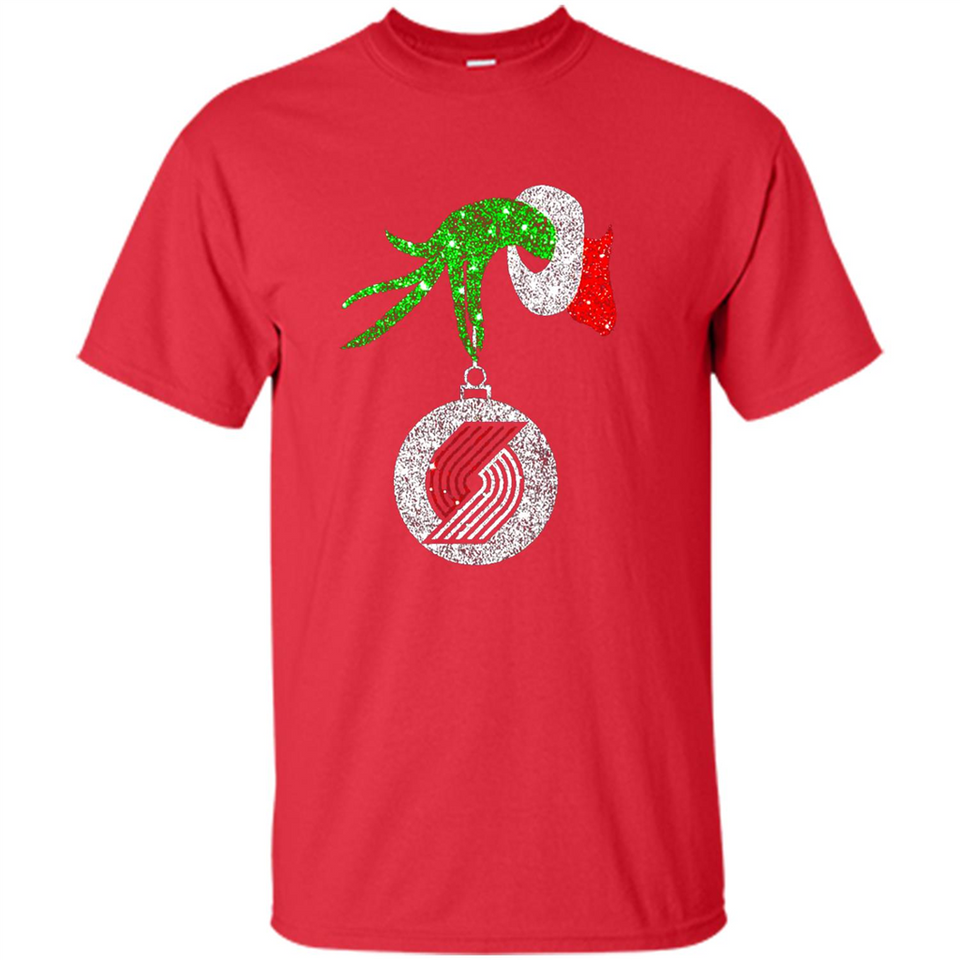 Amazing shirt Portland Trail Blazers Glitter Grinch Monogram Ornament Christmas - Shirt