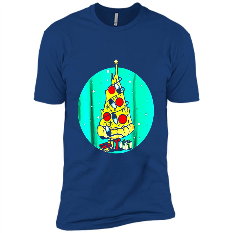 Funny Pizza Ugly Christmas Sweater Xmas Pizza Tree - Premium Short Sleeve T-Shirt