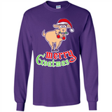Christmas Merry Goatmas Goat Shirt Santa Hat - Long Sleeve T-Shirt