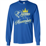 Queens Are Born In November Golden T-Shirt