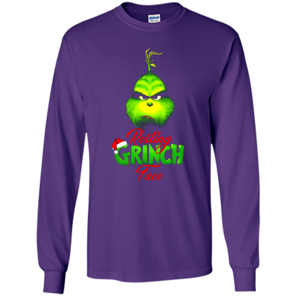 Resting Grinch Face Shirt PINGPONG - Long Sleeve T-Shirt