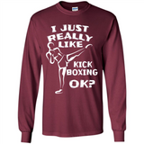 Kick Boxing Shirt Kick Boxer Boxing Workout - Long Sleeve T-Shirt