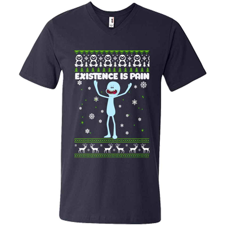 Mr Meeseeks Xistence Is Pain Ugly Christmas - Men's V-Neck