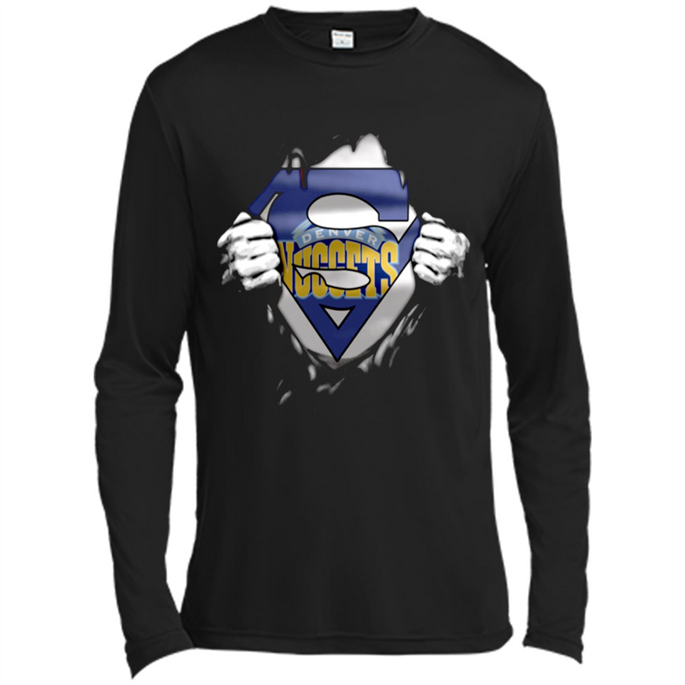 Denver Nuggets And Superman Fans - Canvas Long Sleeve T-Shirt