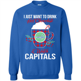 I Just Want To Drink Hot Chocolate & Watch Washington Capitals Ugly Christmas Sweater PINGPONG