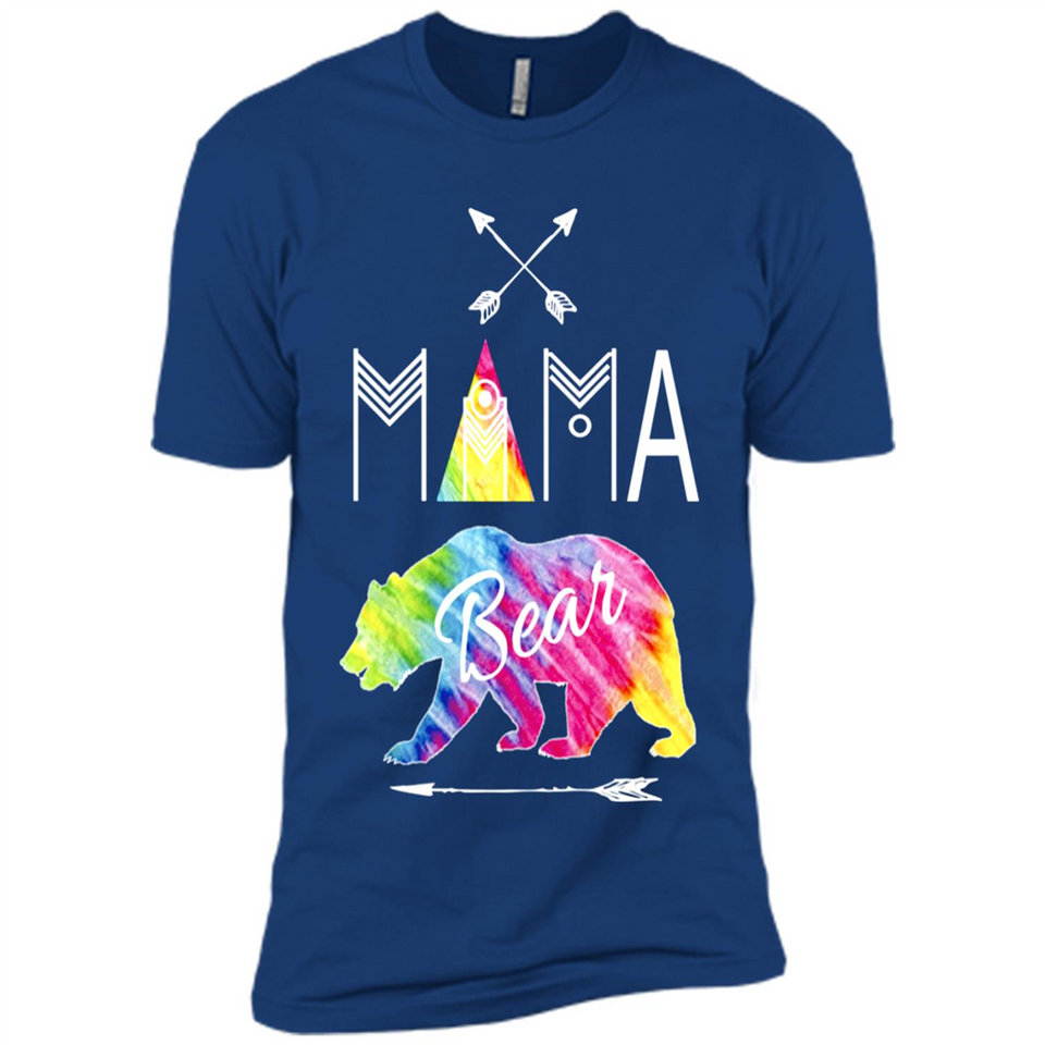 Mama Bear Shirt Tie Dye Family Vacation & Camping Tee - Premium Short Sleeve T-Shirt