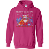 Christmas Ugly Sweater Cat With Christmas Meowy Chritstmas - Hoodie