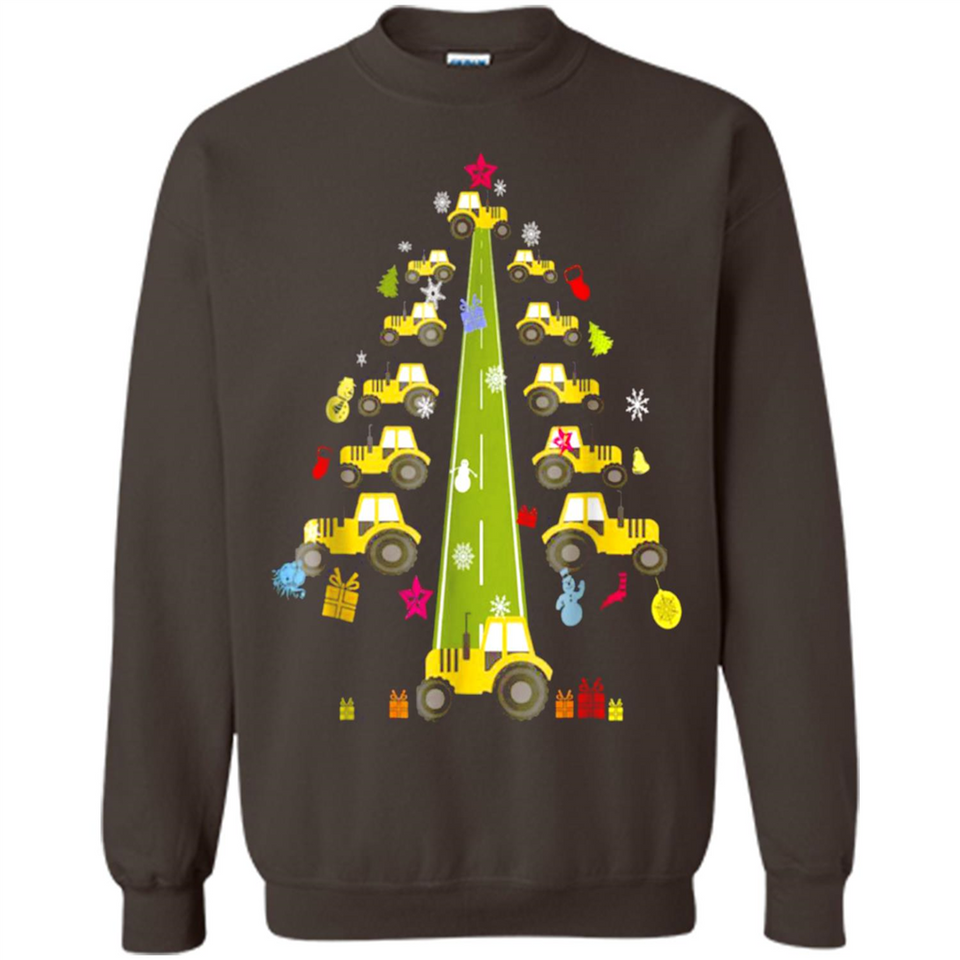 Tractor Car Christmas Tree T-shirt For Drivers